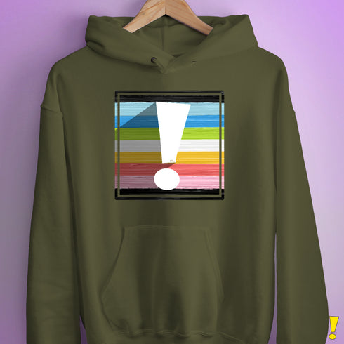 Queer Pride Flag Exclamation Point Hoodie